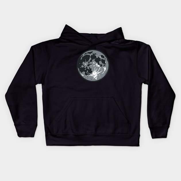 Moon illustration by turboPISTOLA Kids Hoodie by turbopistola